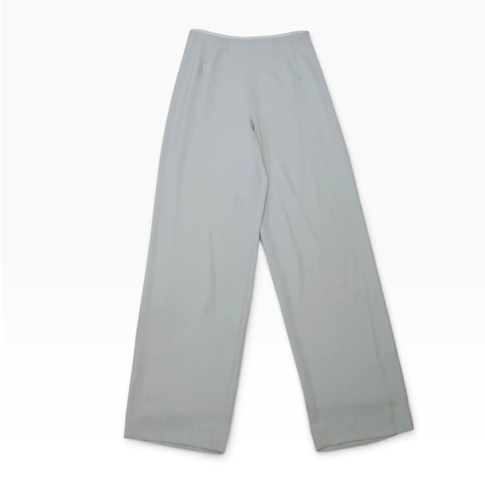 Vintage 90s Tahari Light Grey High Rise Wide Leg Palazzo Pants 4